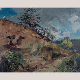 Rugged Hillside Under A Dynamic Sky...