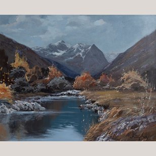 Mountain River Landscape – Framed S...