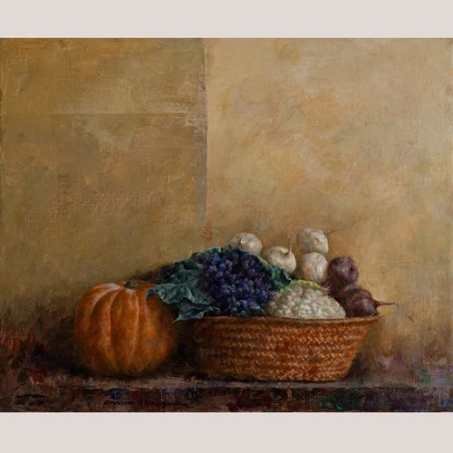 Still Life With Autumn Vegetables – Artist Presently Unidentified - Signed