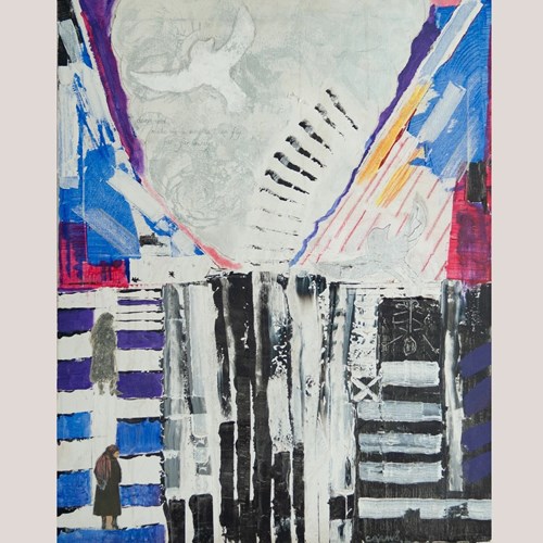 Expressionist Oil On Canvas - Signed C Bravo