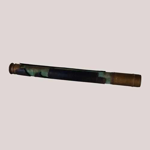 Ross London Marine Brass And Green Sharkskin Shagreen Telescope