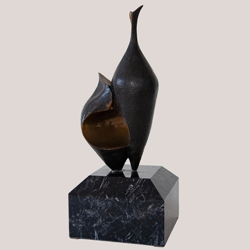 Abstract Bronze Sculpture - Follower Of Barbara Hepworth