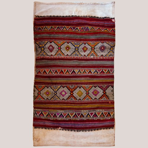 Vintage Hand Knotted Anatolian Geometric Woven Bag - Turkey