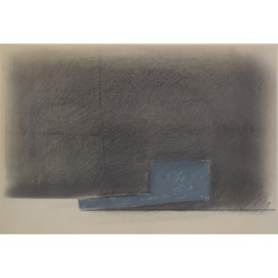 Minimalist Landscape In Grey And Bl...