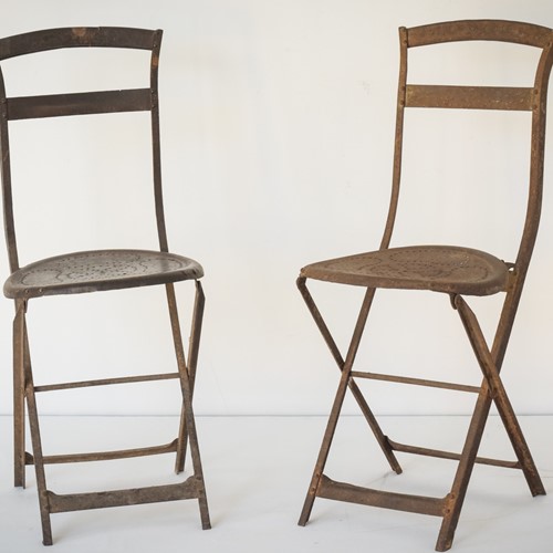 Elegant Pair Of Antique French Folding Chairs