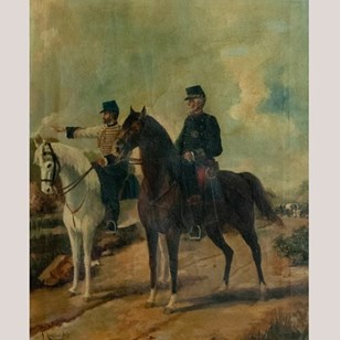 Military Officers On Horseback – Si...