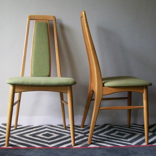  Vintage Pair of Niels Koefoed Eva Chairs in Oak