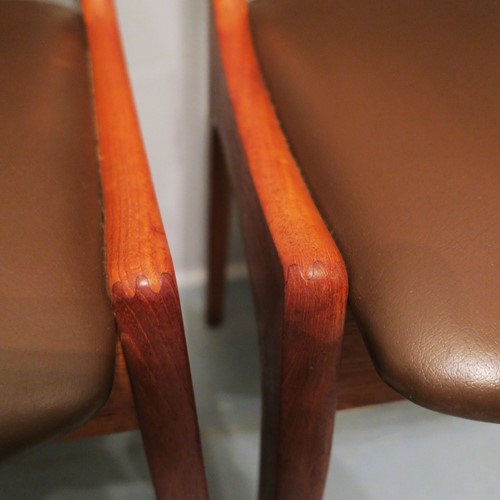 Pair Of  Dining Chairs Teak And Leather  KS Møbler