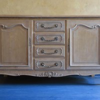 Limed Solid Oak French Enfilade / Import Tax Paid