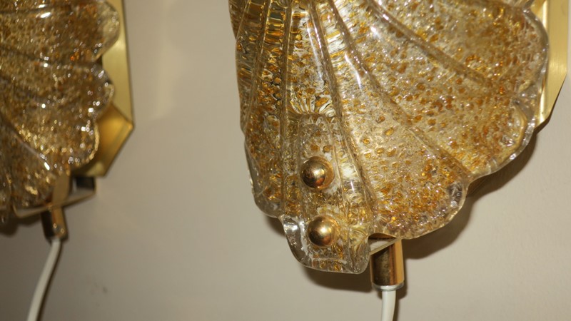 Murano Gold Fleck & Gilt Brass Shell Wall Lights -modern-times-berlin-img-2912-main-637675949110280091.JPG