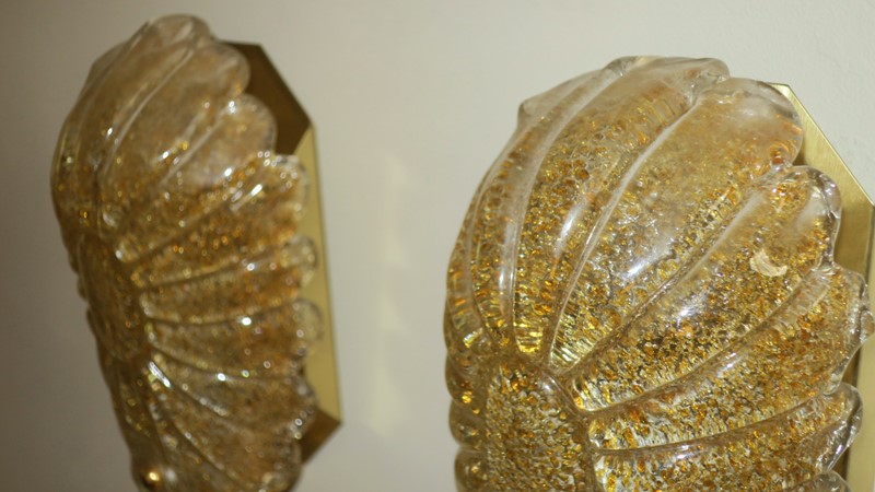 Murano Gold Fleck & Gilt Brass Shell Wall Lights -modern-times-berlin-img-2914a-main-637675949116842301.jpg