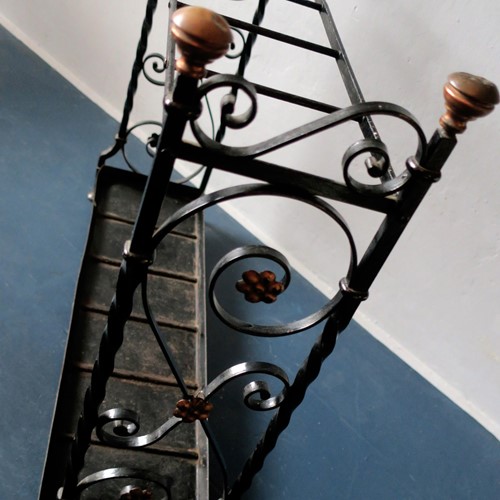 Wrought Iron And Brass Umbrella Stand, 1890