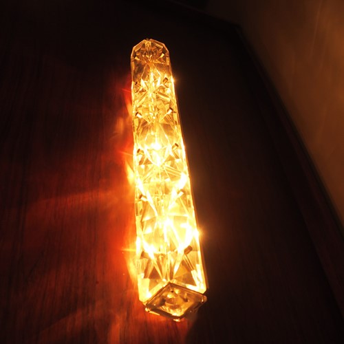 Kinkeldey Faceted Crystal Long Wall Light 1960s