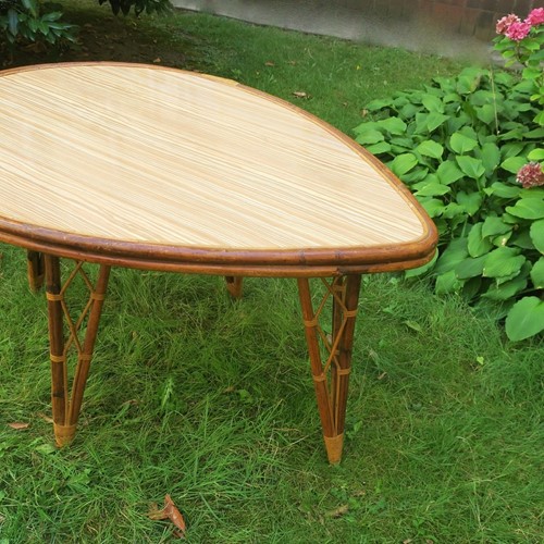 Vintage Bamboo Leaf-Shaped Garden Table
