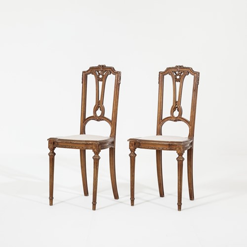 Pair of 19th Century Continental Gilt Side Chairs