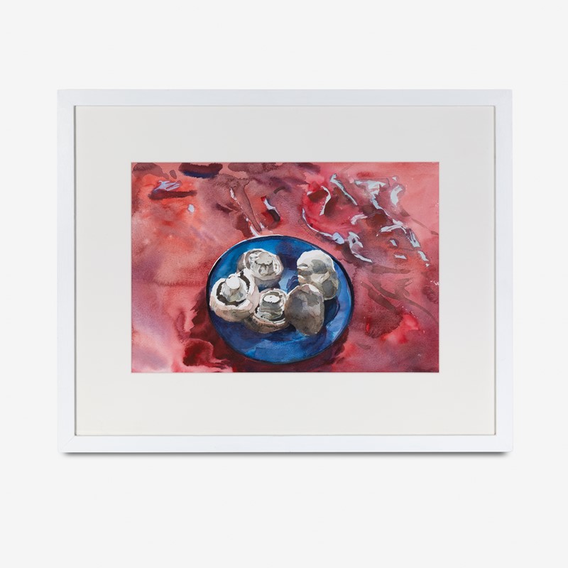 Stan Smith. Mushrooms on a blue plate. Watercolour-molly-maud-s-place-stan-smith1-main-637378285644022154.jpg