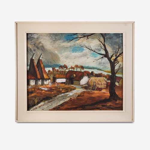 Oil on Canvas of a Suffolk Farm by Rowland Suddaby