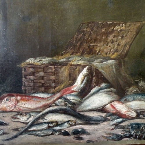 19Th Century Still Life With Fish 