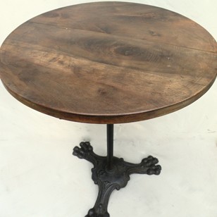 French Iron And Walnut Bistro Table 