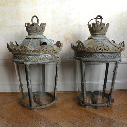 Large Pair Of Period Parisien Lanterns 