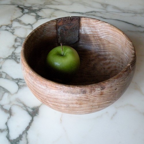 French Alpine Wooden Bowl 