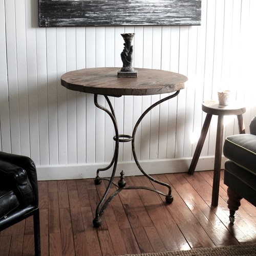 French wrought iron bistro table 