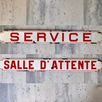 pair of French enamel signs 