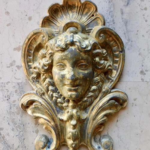 French Gilded Zinc Neoclassical Panel 