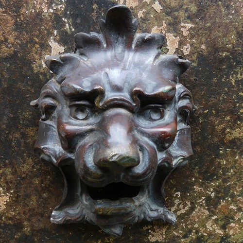 Small Bronze Lions Mask 
