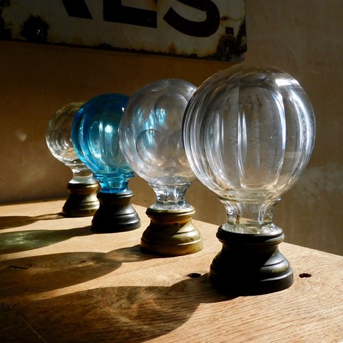 Group Of French Glass Staircase Finials 