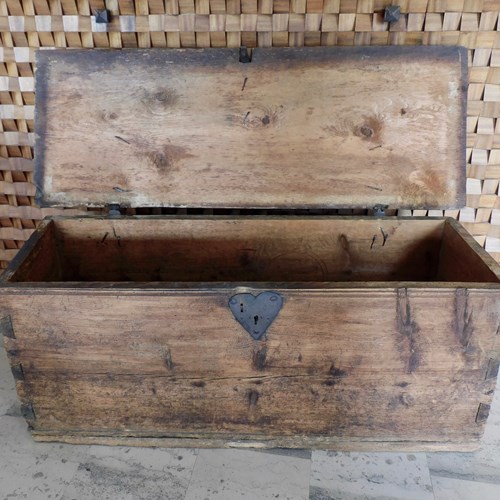 French Vernacular 6 Plank Pine Chest 