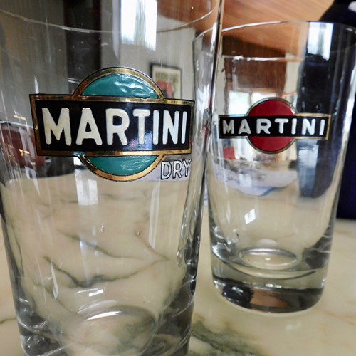 Pair Of Oversized Martini Advertising Glasses