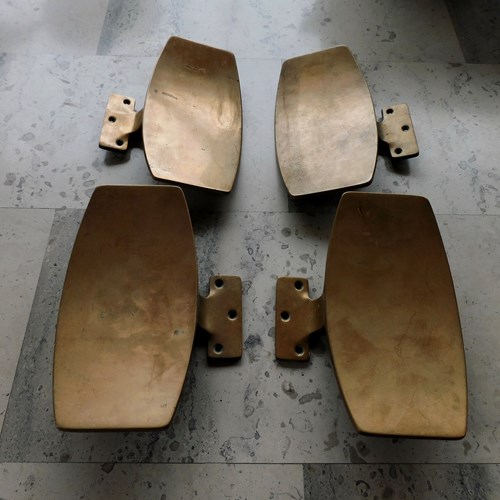 Set Of 4 Large Bronze Mid Century Door Handles 
