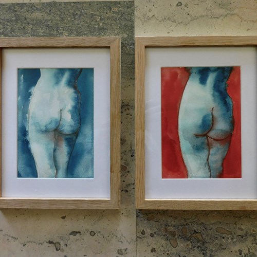 Two Original Watercolour Scetches By Michael Roberts 