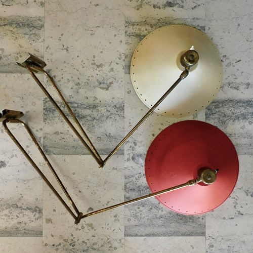 Large Pair Of Articulating Wall Lights By Rene Mathieu For Lunel 