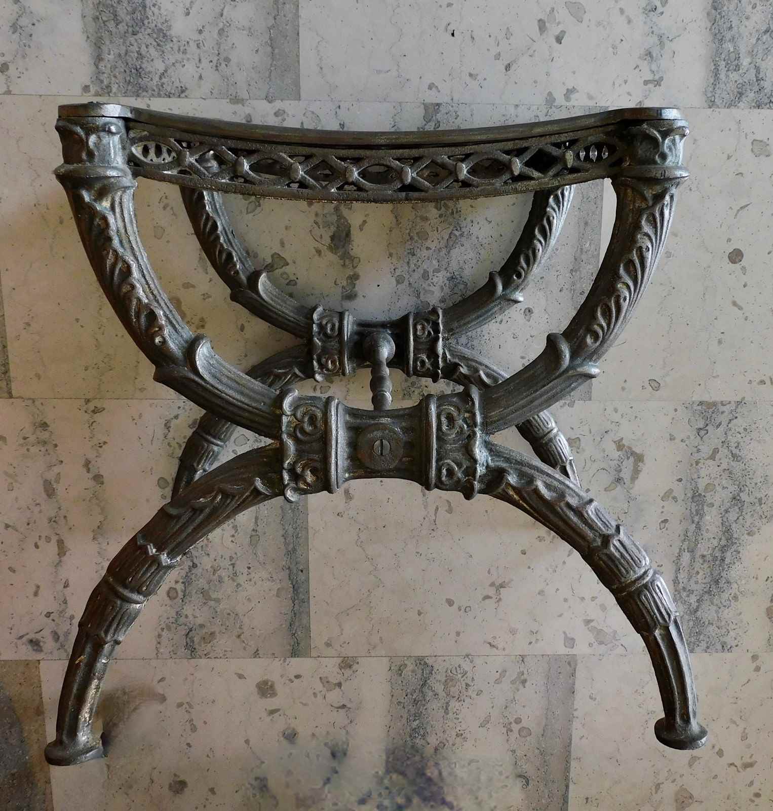 Pair of Large Scale French Forged Iron Sculptural Double Wall