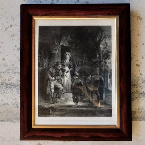Engraving By Robert Bell  In Its Original Period Rosewood Frame 