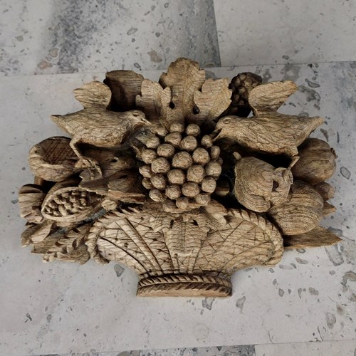 French Oak Pediment Carving 