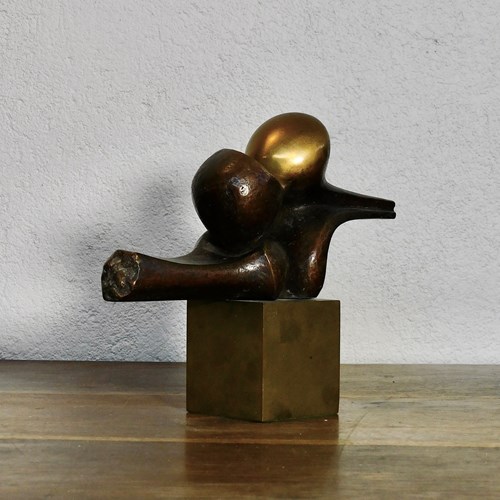 Abstract Bronze Sculpture By Jose Luis Fernandez (Madrid 1943)