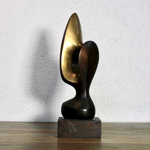 Abstract Bronze Sculpture By Jose Luis Fernandez ( Madrid 1943-)
