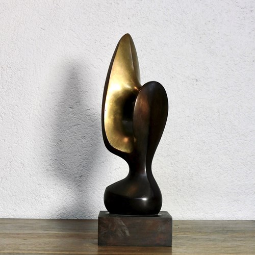 Abstract Bronze Sculpture By Jose Luis Fernandez ( Madrid 1943-)