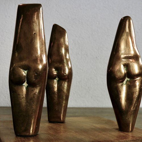 Bronze Group Of 3  Female Torsos 
