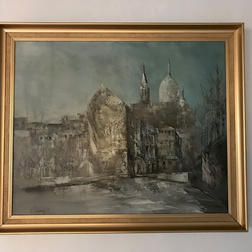 Signed Mid Century Oil Painting On Canvas