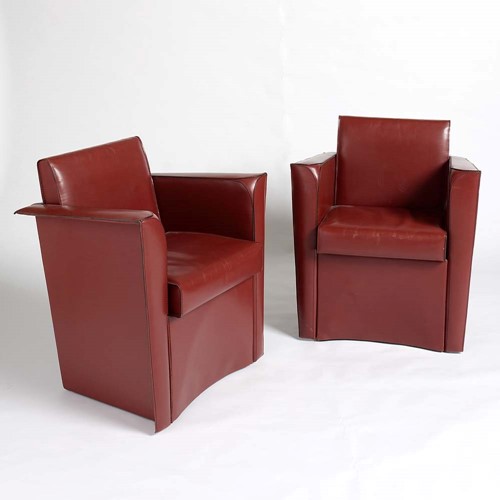 Matteo Grassi leather tub chairs