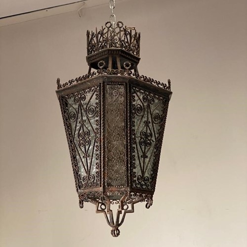 C1940s A Wonderful Spanish Iron Lantern