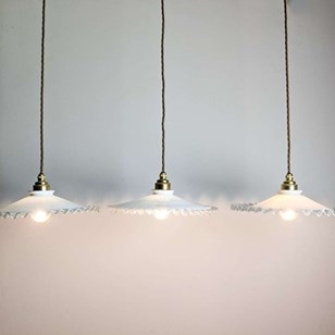 C1930 Opaline Glass Pie Crust Penda...