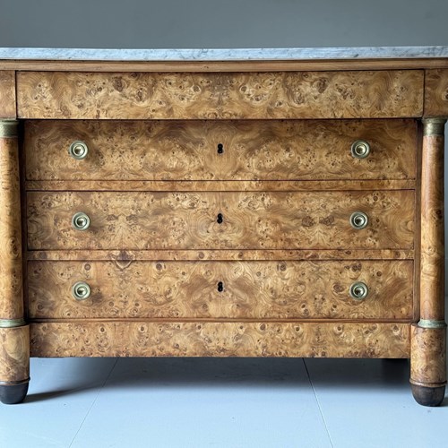 C1820 A Beautiful French Burr Elm Empire Commode