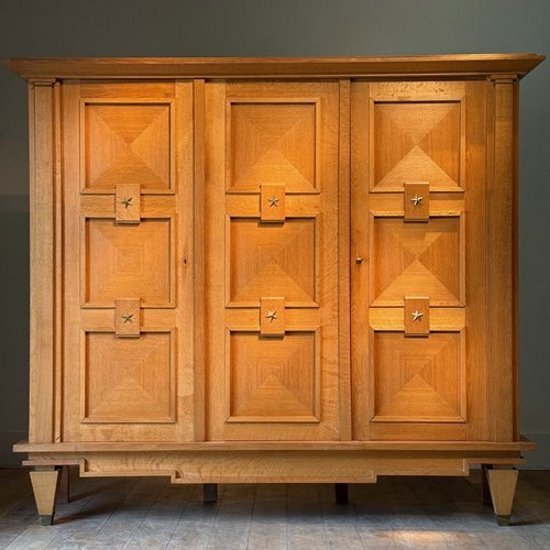 C1940 A Wonderful French Oak Armoire By Guillerme & Chambron