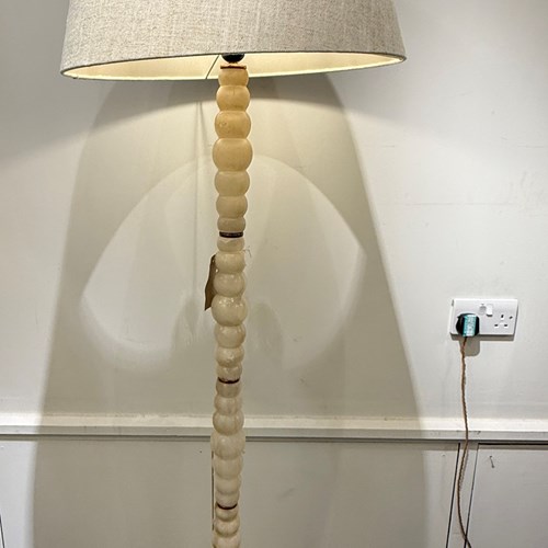 C1960 A Spanish Onyx Bobbin Floor Lamp