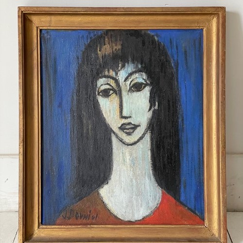 C1950 An Oil Portrait on Board of a Women